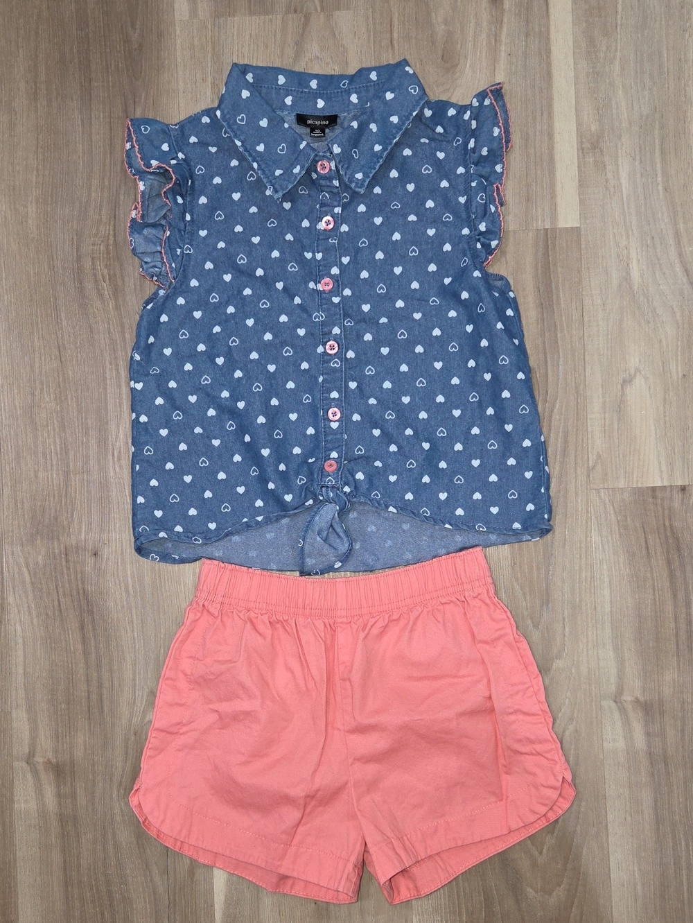 •Picapino• Little Girls Hearts 2-piece Matching Set